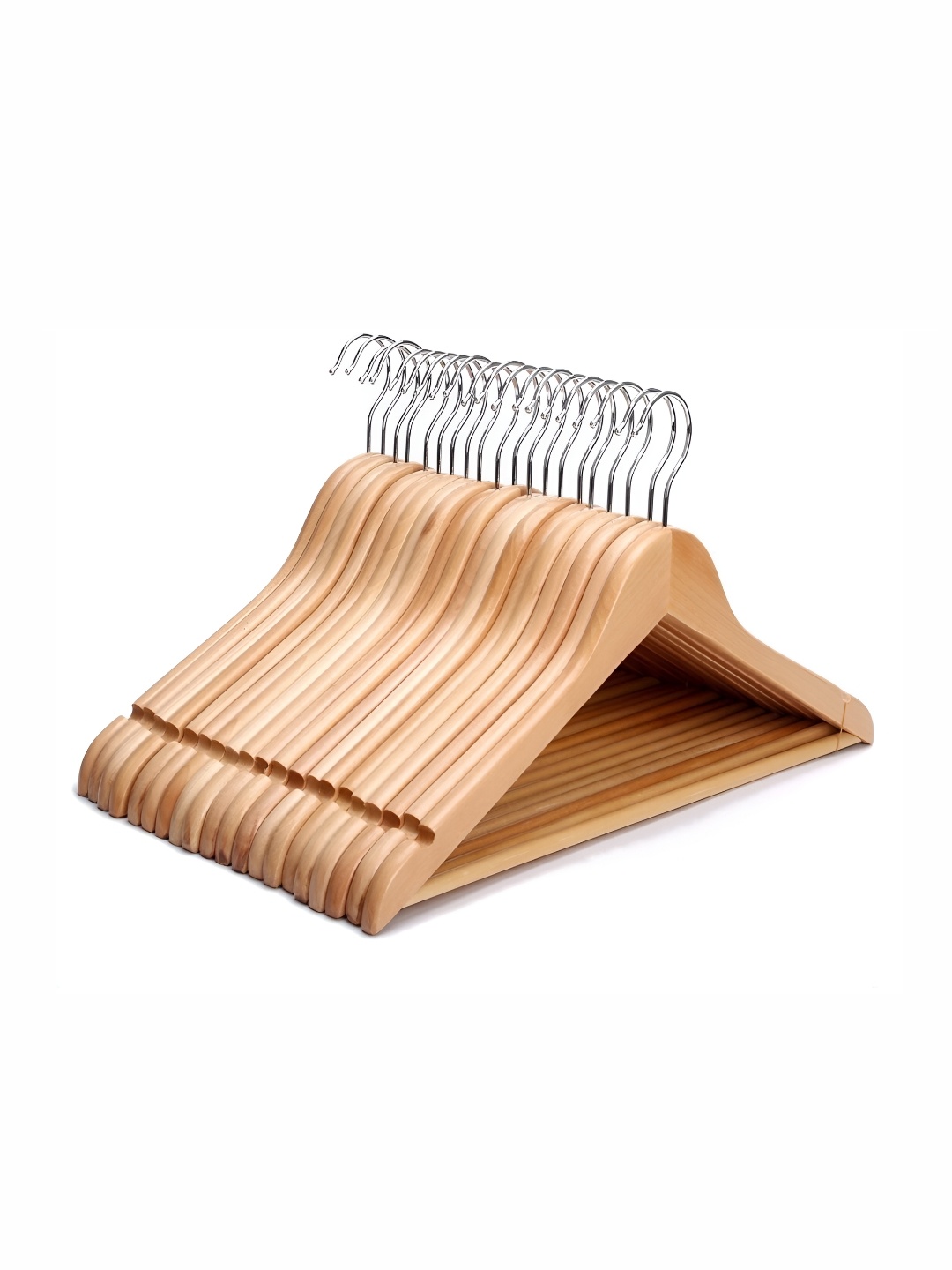 

SINAL Tan Brown 20 Pieces Wooden Clothes Hanger