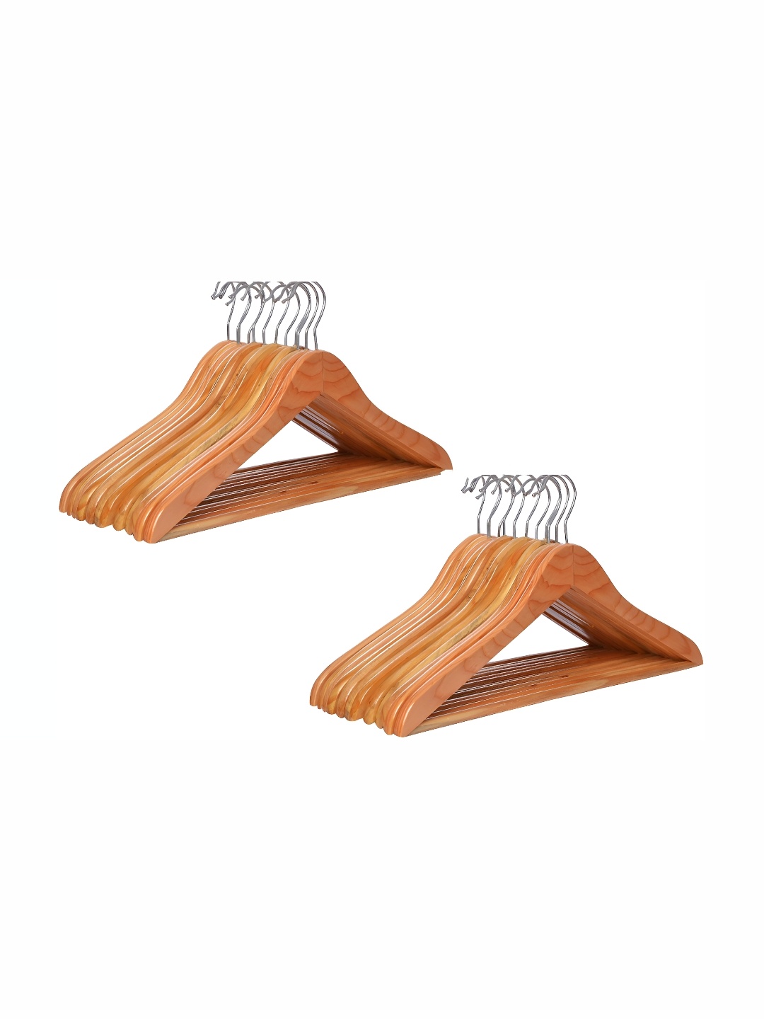 

SINAL Brown 24 Pieces Wooden Cloth Hangers, Tan