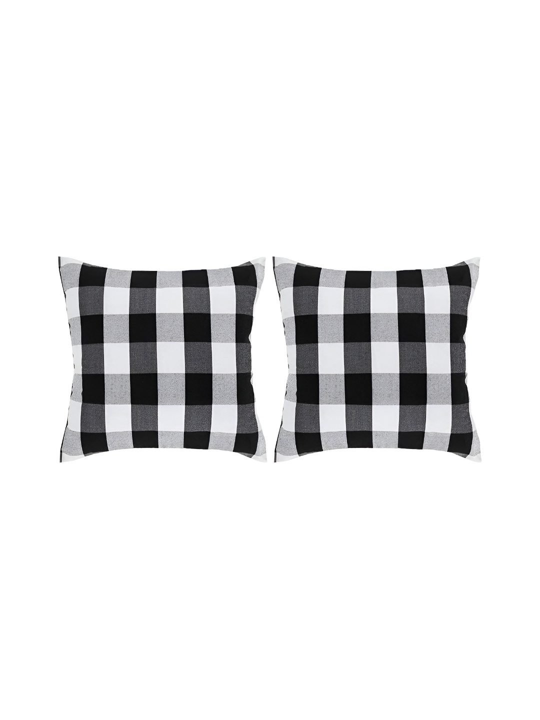 

BIRD WING Black & White 2 Pieces Checked Square Cushion Covers