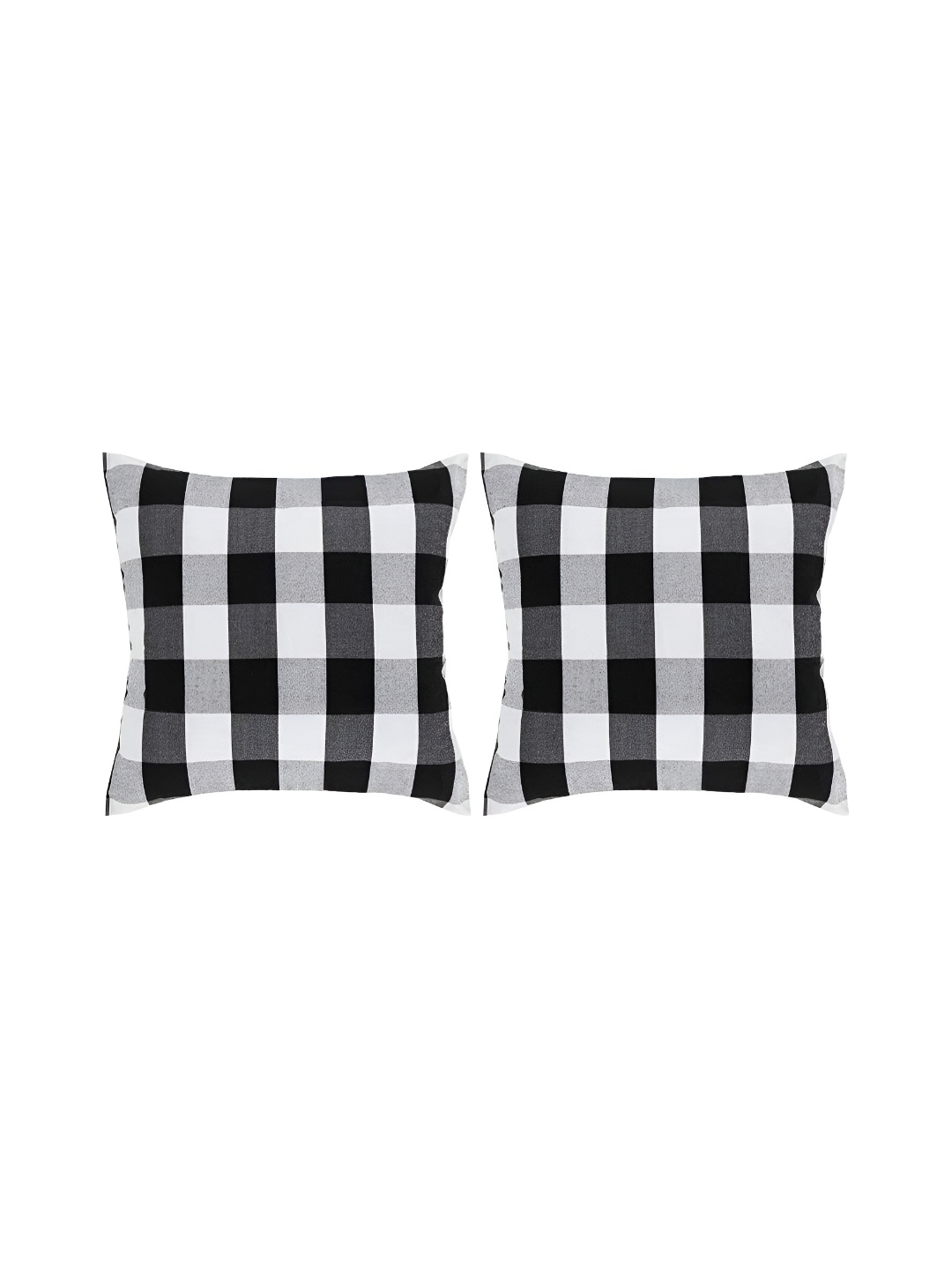 

BIRD WING Black & White 2 Pcs Checked Square Cushion Covers