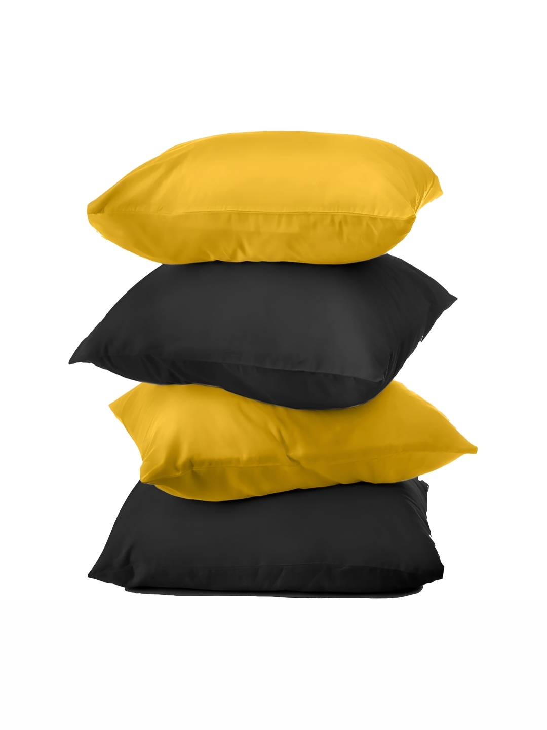 

BIRD WING Black and Yellow 4 Pieces Cotton Square Cushion Covers