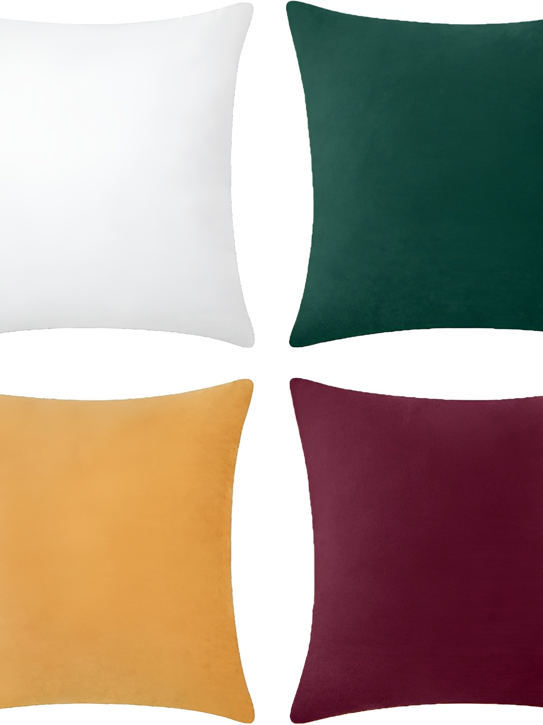 

BIRD WING White & Green 4 Pieces Velvet Square Cushion Covers
