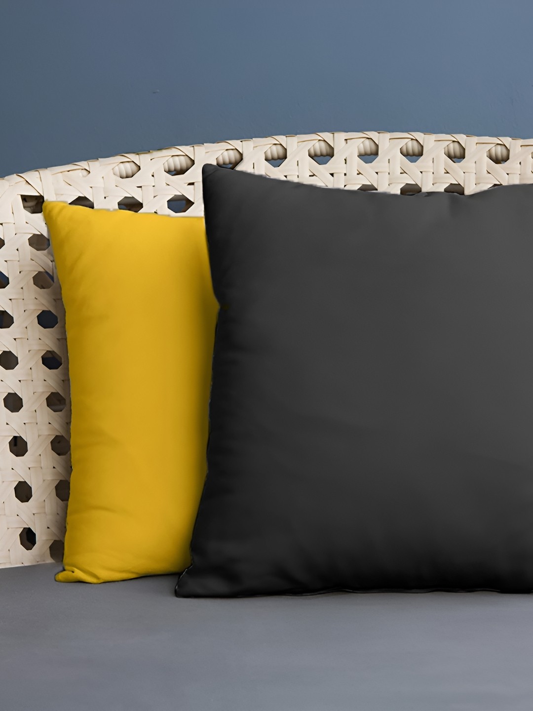 

BIRD WING Black & Yellow 2 Pieces Cotton Square Cushion Covers