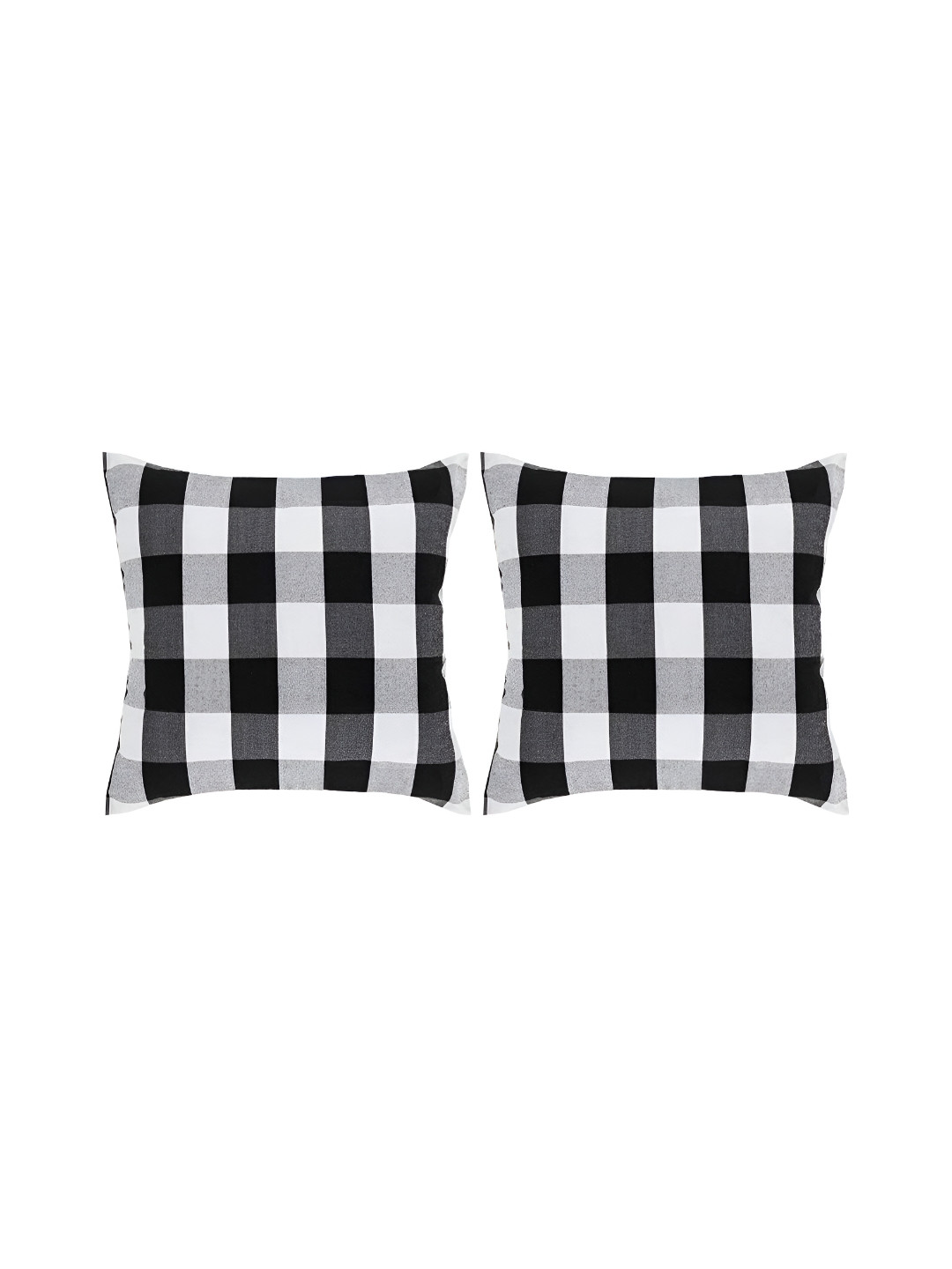 

BIRD WING Black 2 Pieces Checked Square Cushion Covers