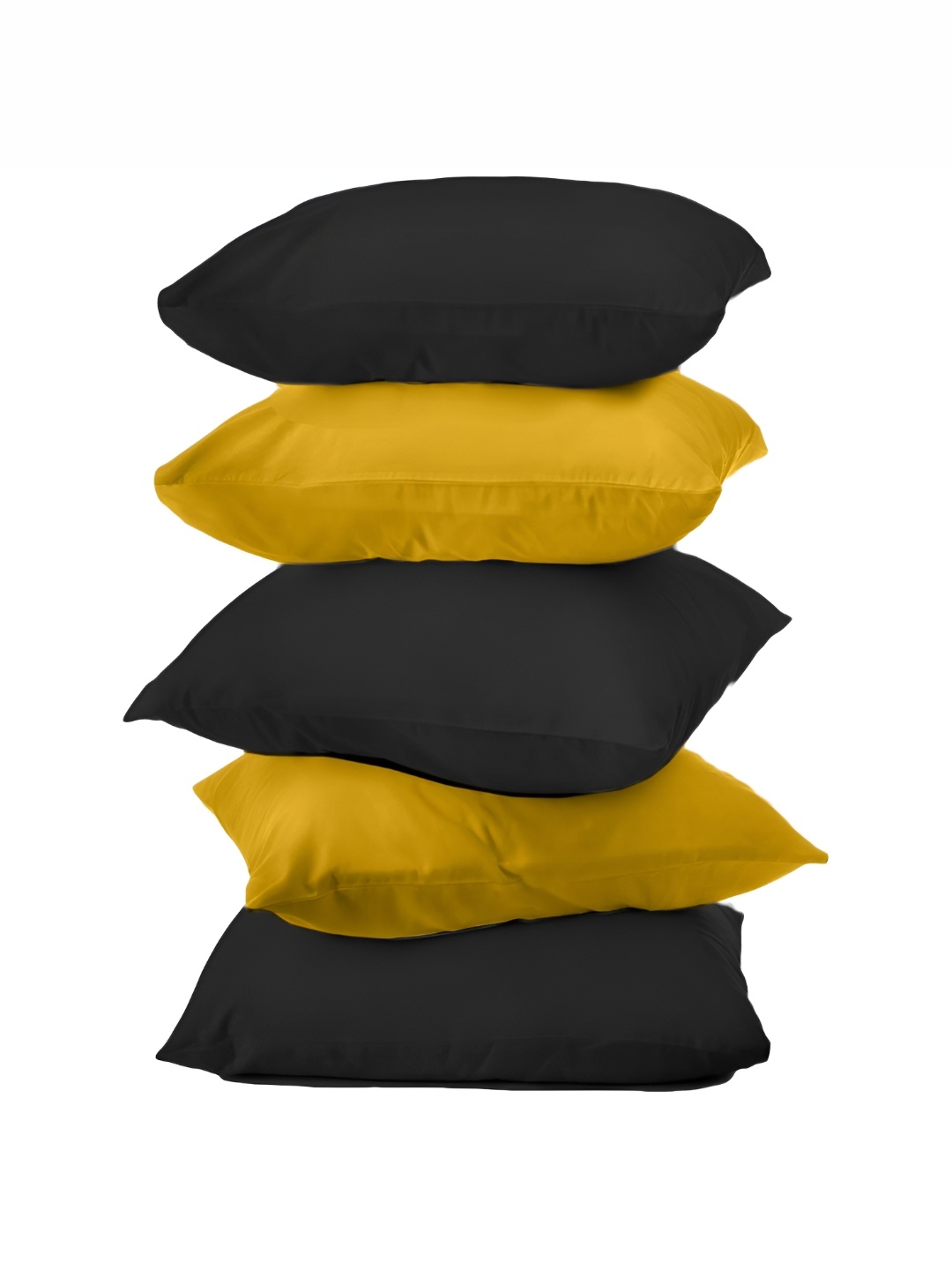 

BIRD WING Black & Yellow 5 Pieces Cotton Square Cushion Covers