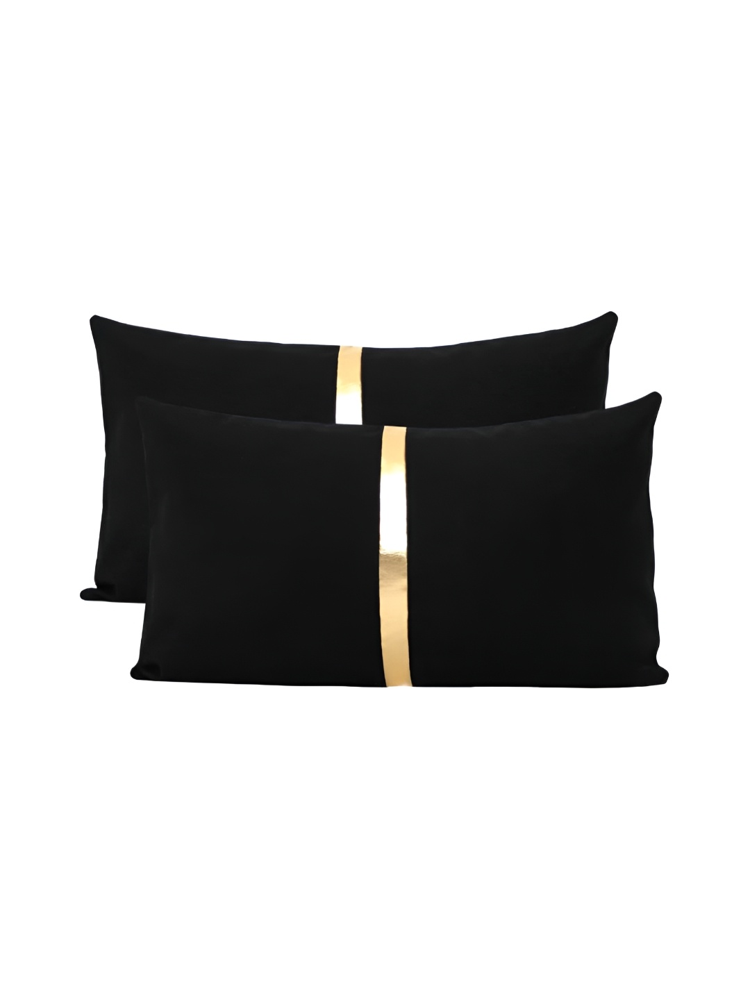 

BIRD WING Black & Gold toned 2 Pcs Rectangle Cushion Covers