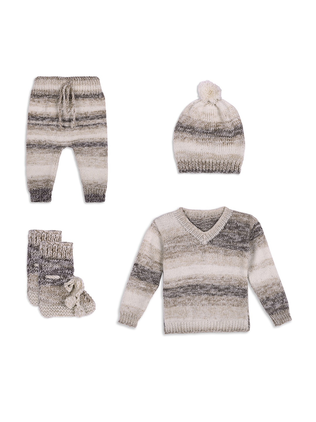 

WINDROP SOLUTIONS Infants Self-Design Acrylic Pure Cotton Baby Apparel Gift Set, Coffee brown