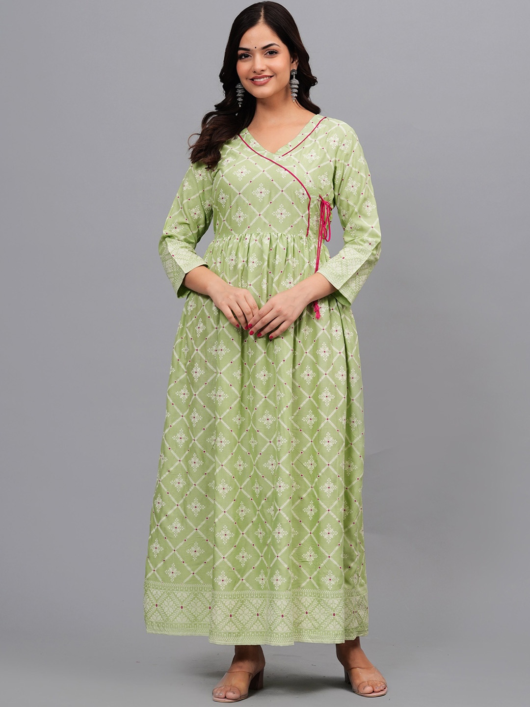 

Bachuu Ethnic Motifs Printed Anarkali Kurta, Green