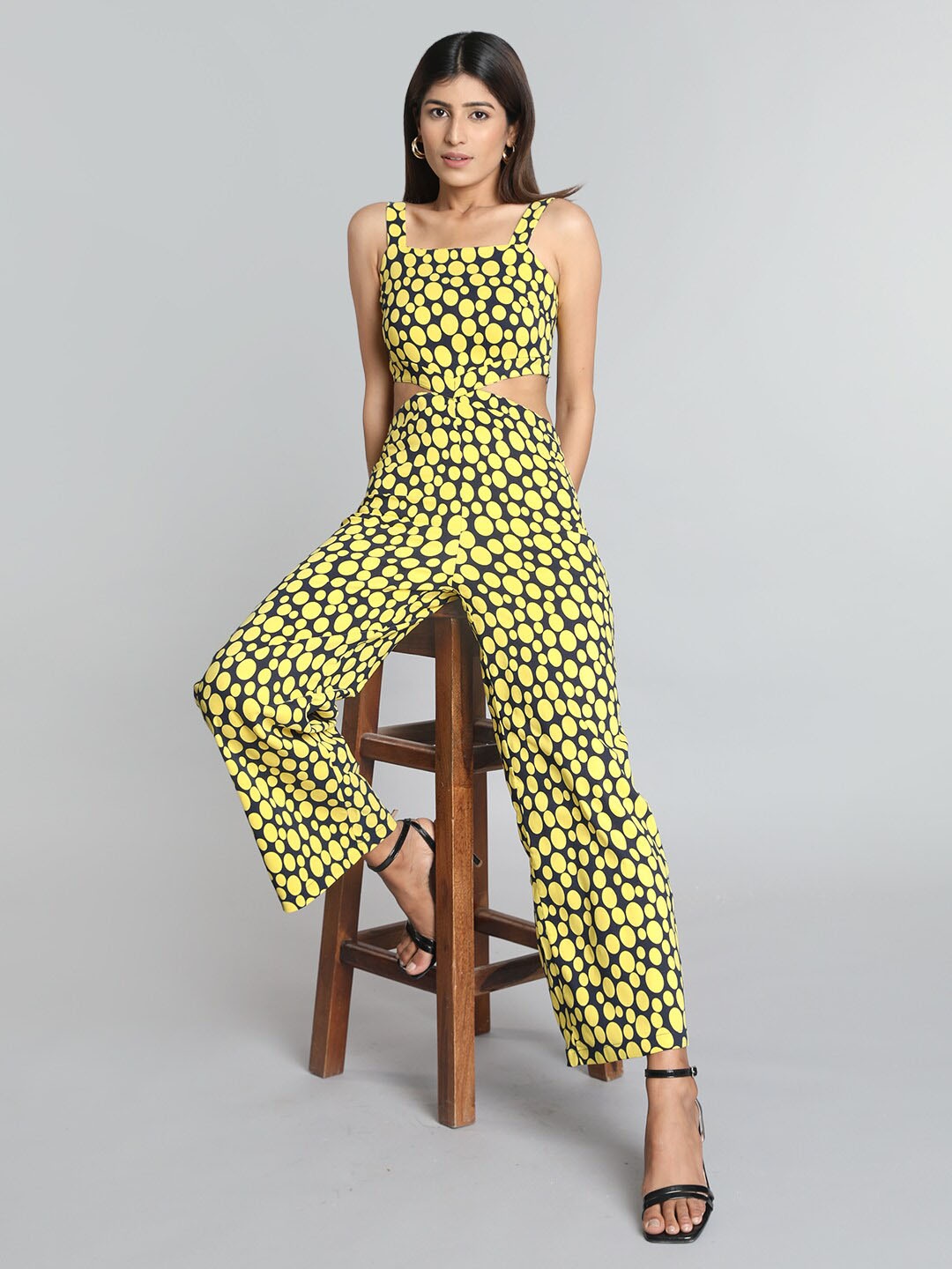 

Pomegal Printed Basic Jumpsuit, Yellow