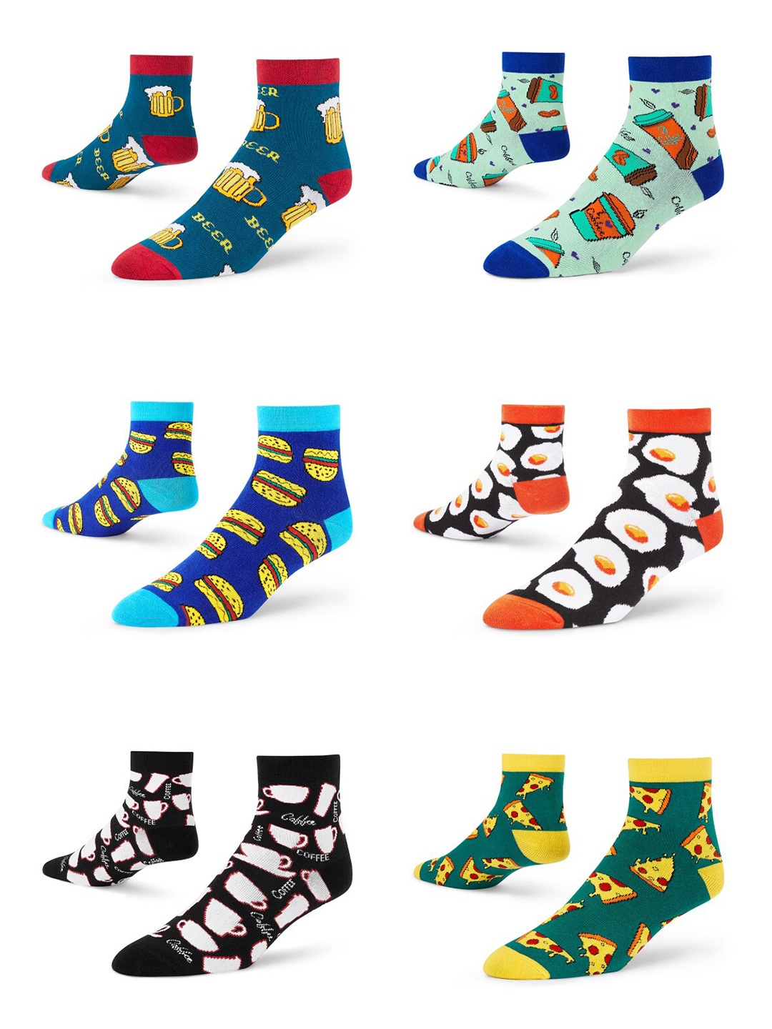 

Dynamocks Pack Of 6 Patterned Ankle Length Socks, Blue