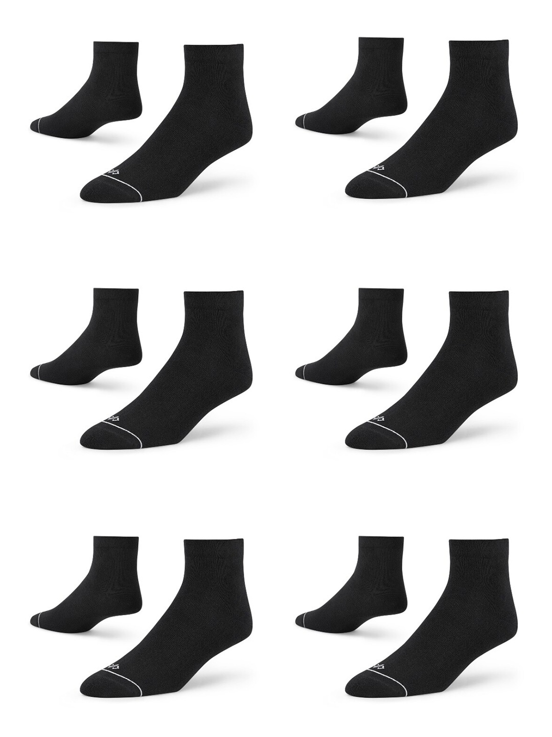 

Dynamocks Women Pack Of 6 Ankle Length Socks, Black