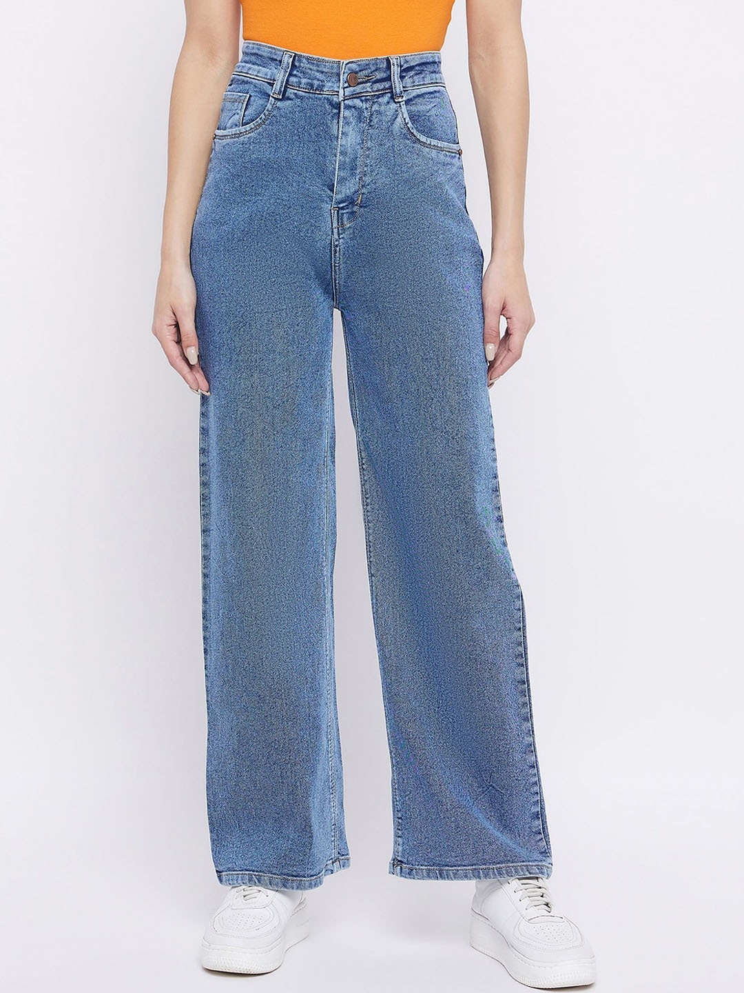 

TULIP 21 Women Hottie Wide Leg High-Rise Stretchable Jeans, Blue