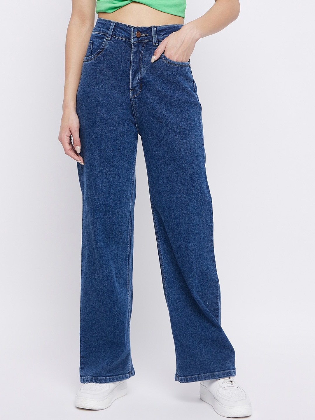 

TULIP 21 Women Hottie Wide Leg High-Rise Stretchable Jeans, Blue