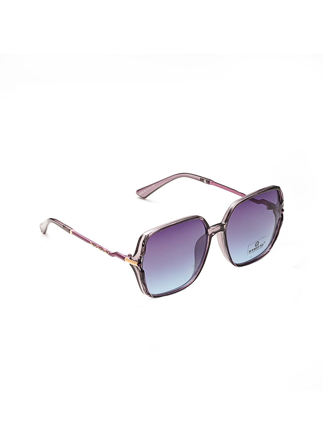 

HASHTAG EYEWEAR Women Oversized Sunglasses with Polarised and UV Protected Lens 8226, Purple