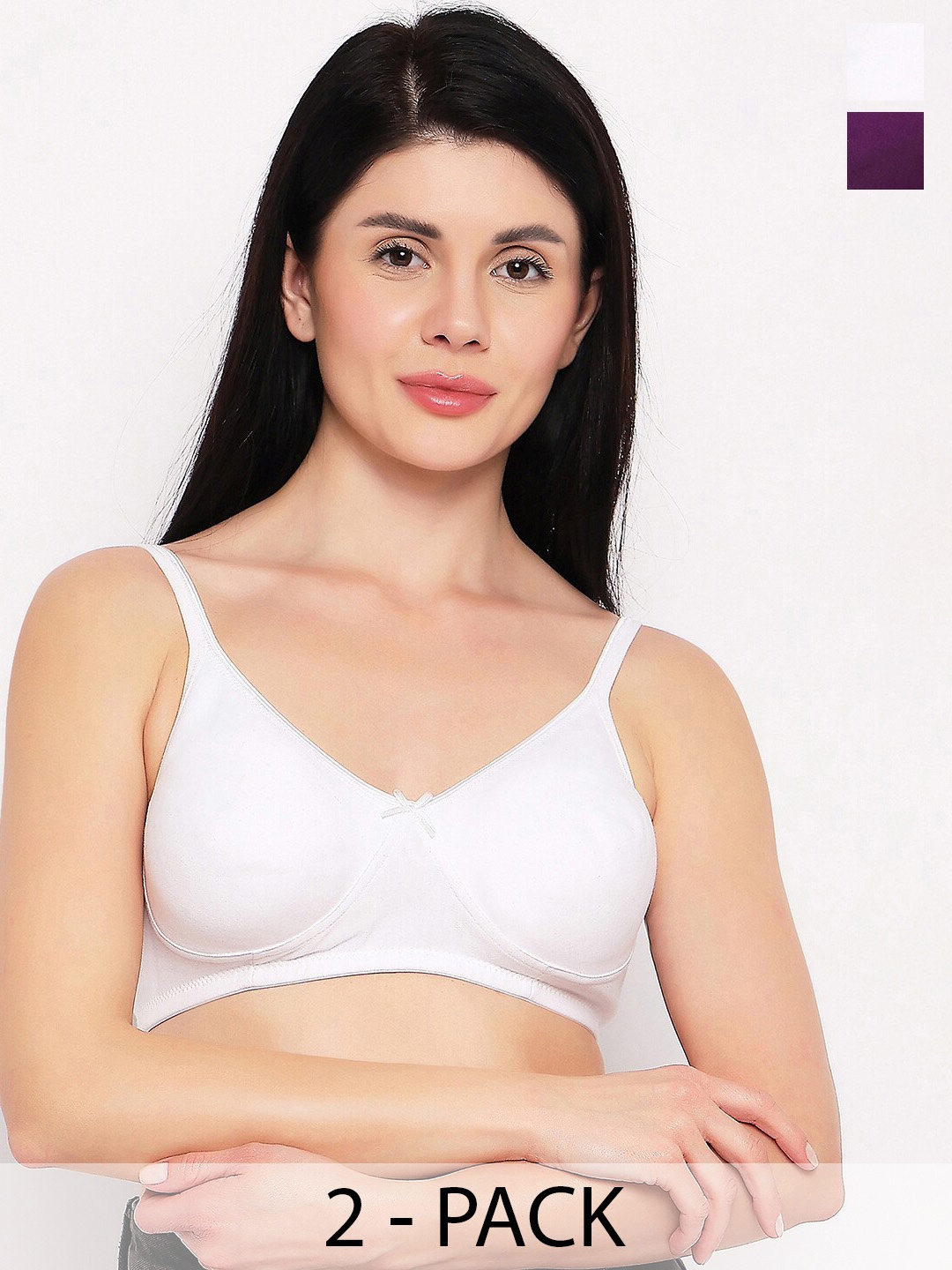 

TOFTY Pack Of 2 Full Coverage T-shirt Bra With All Day Comfort, Violet