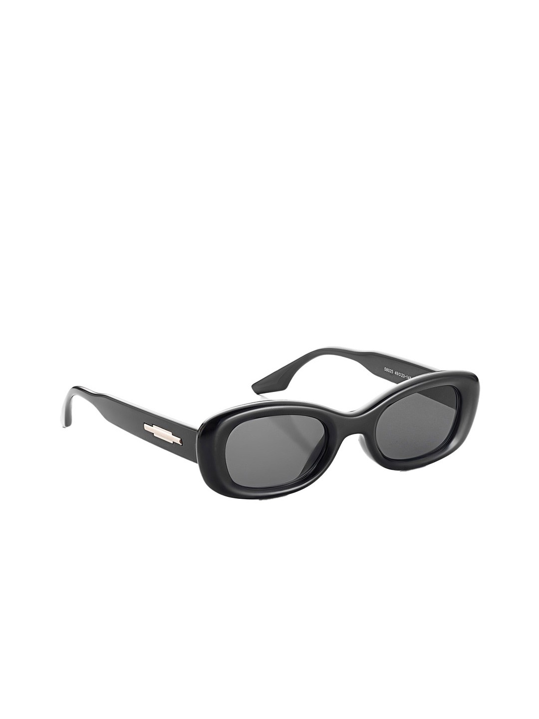 

HASHTAG EYEWEAR Unisex Oval Sunglasses with UV Protected Lens 58025, Black