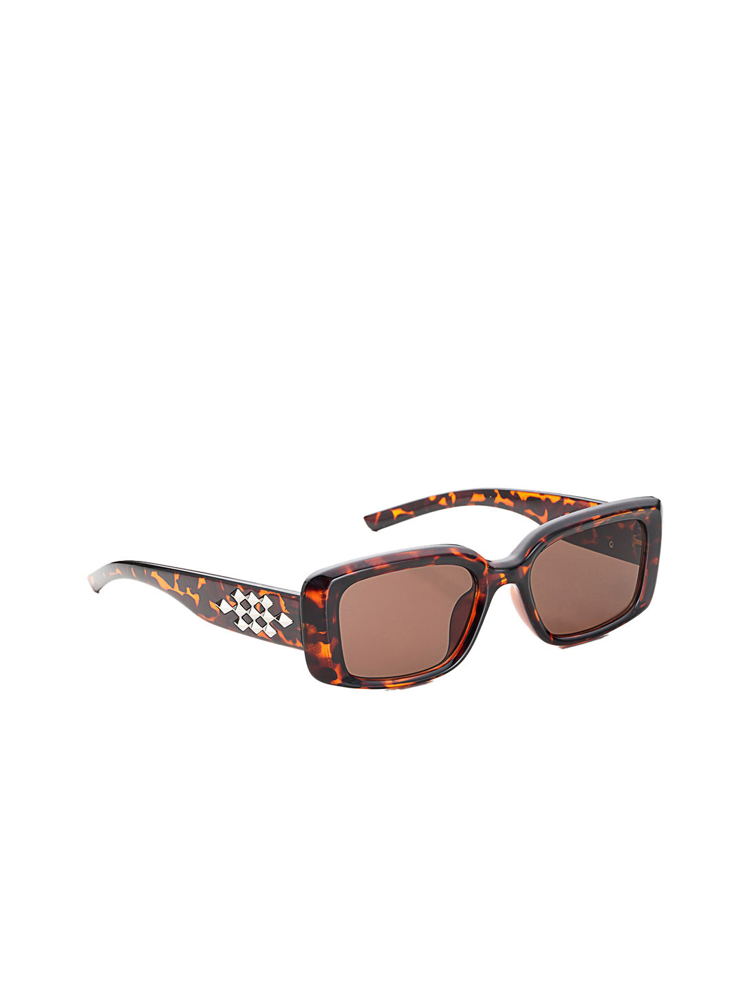 

HASHTAG EYEWEAR Unisex Square Sunglasses with UV Protected Lens 58045, Brown