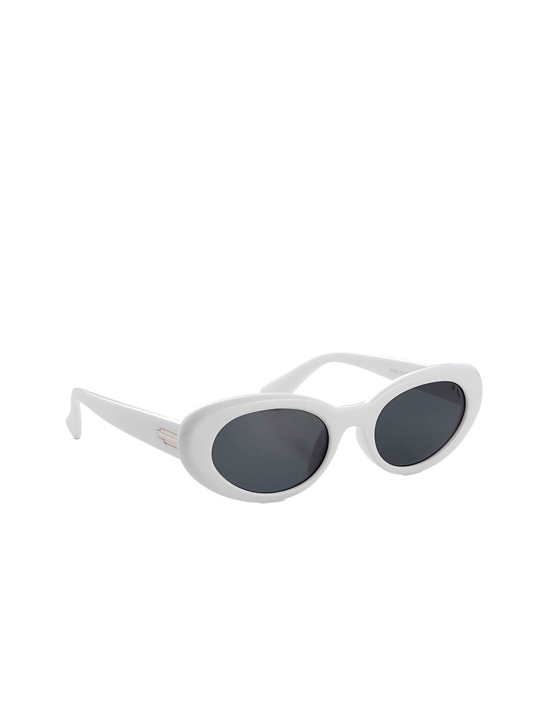 

HASHTAG EYEWEAR Women Oval Sunglasses with UV Protected Lens 58030-C4, Black