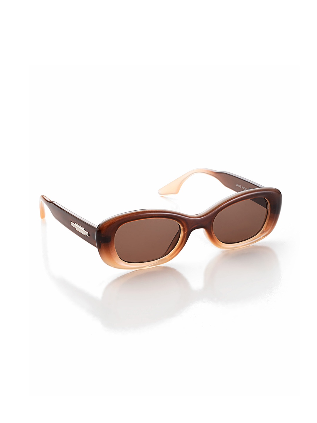 

HASHTAG EYEWEAR Unisex Oval Sunglasses with UV Protected Lens 58025, Brown