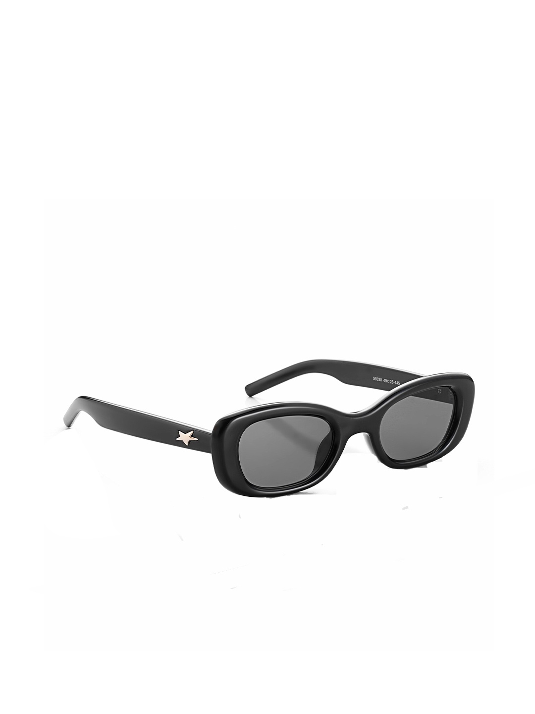 

HASHTAG EYEWEAR Unisex Oval Sunglasses with UV Protected Lens 58038, Black