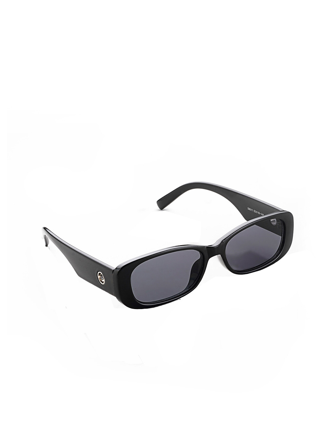 

HASHTAG EYEWEAR Unisex Oval Sunglasses with UV Protected Lens 58011-C1, Black