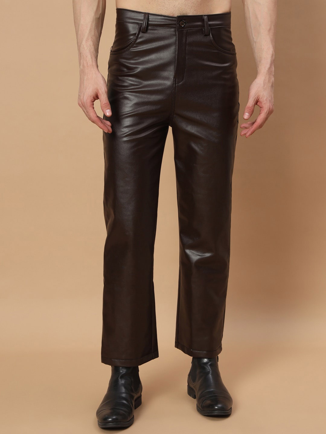 

BAESD Men Mid-Rise Original Bootcut Trousers, Brown