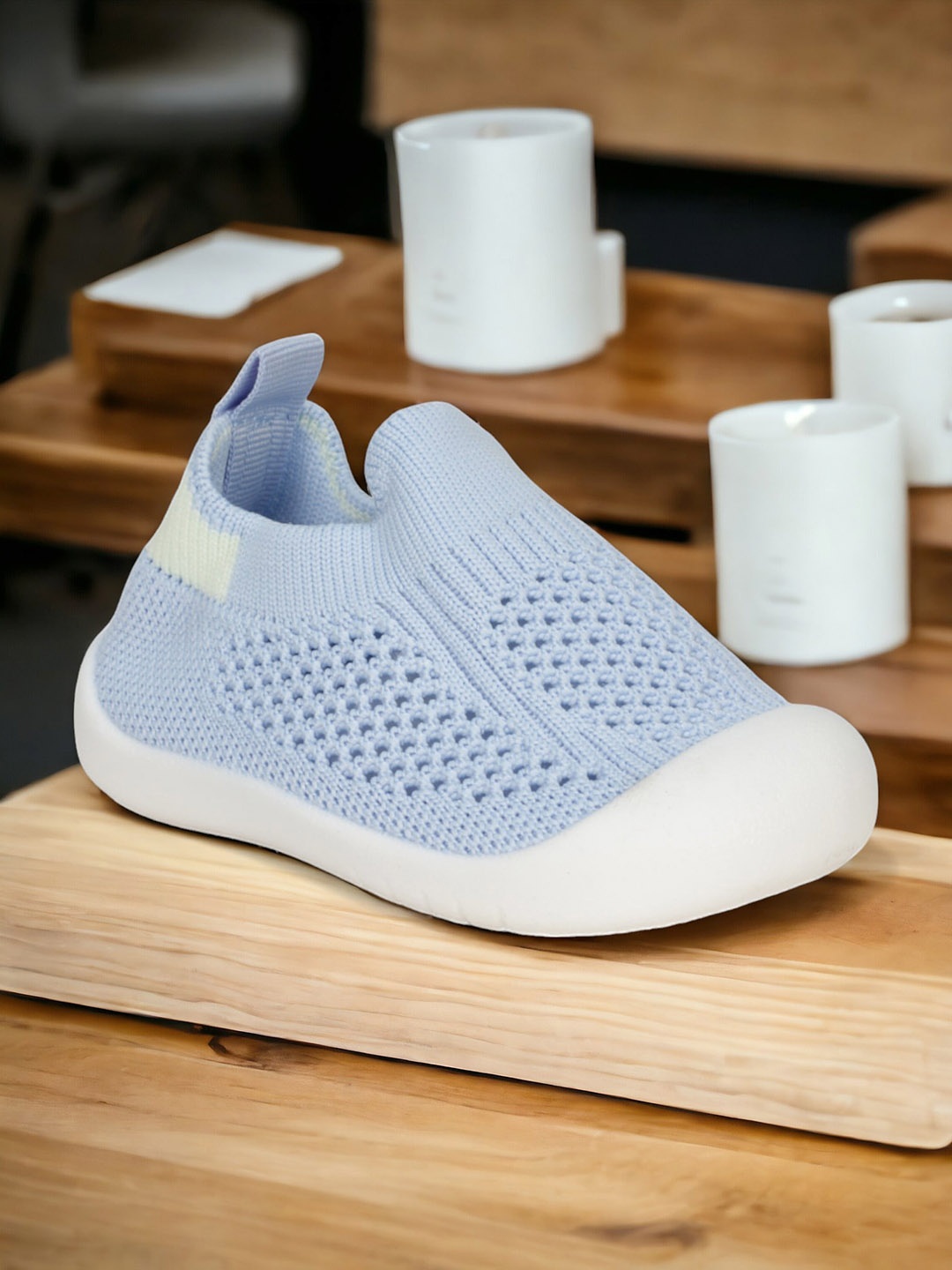 

Lil Lollipop Kids Textured Slip-On Sneakers, Blue