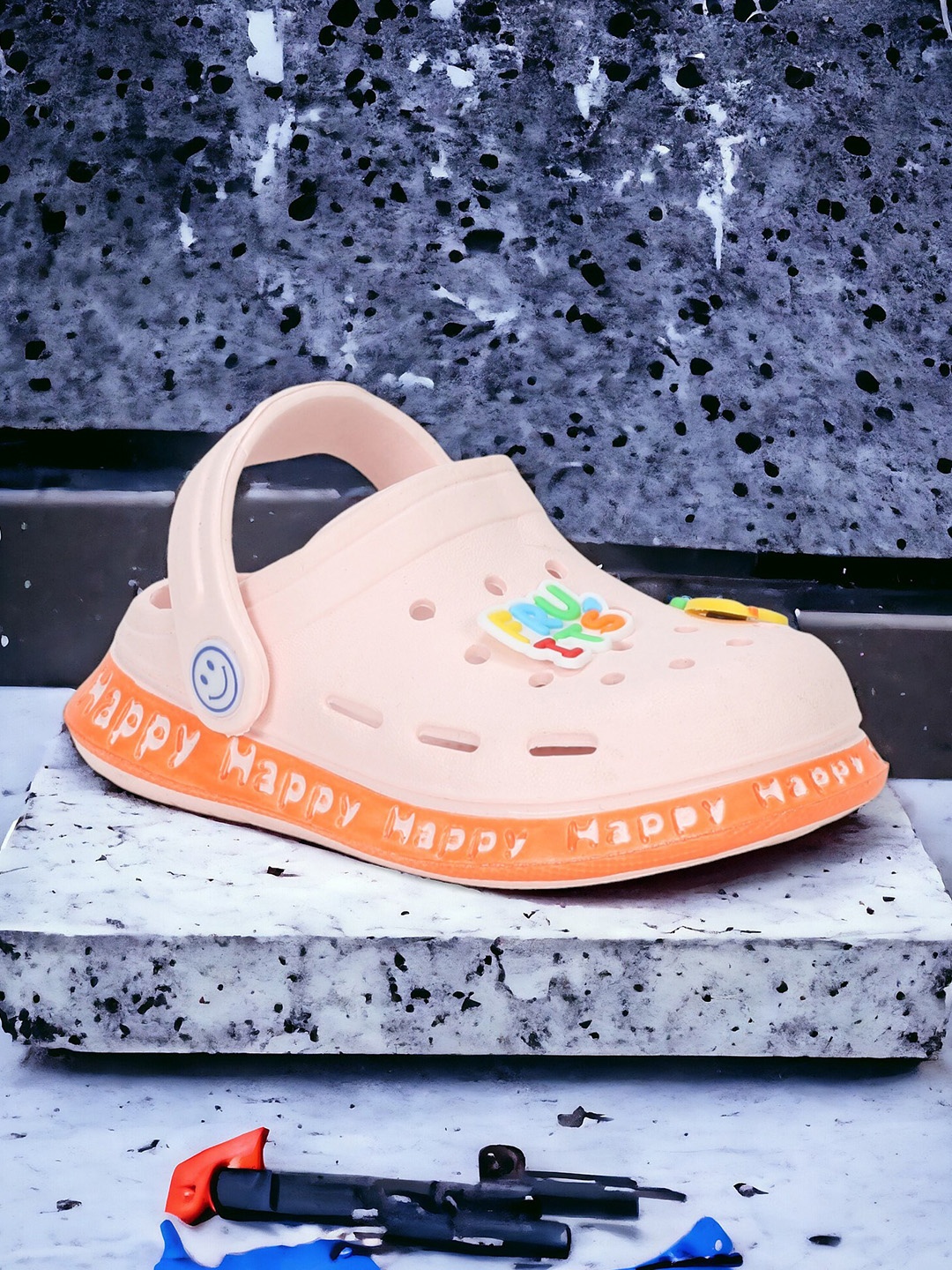 

Lil Lollipop Kids Self Design Clogs, Peach