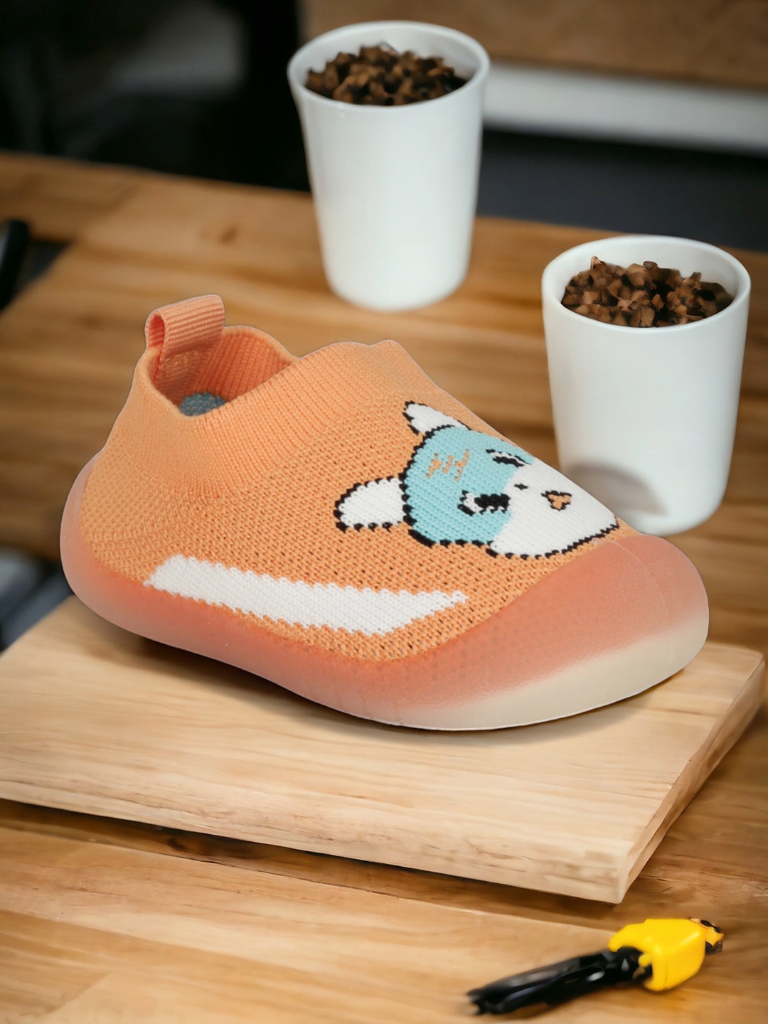 

Lil Lollipop Kids Textured Slip-On Sneakers, Orange
