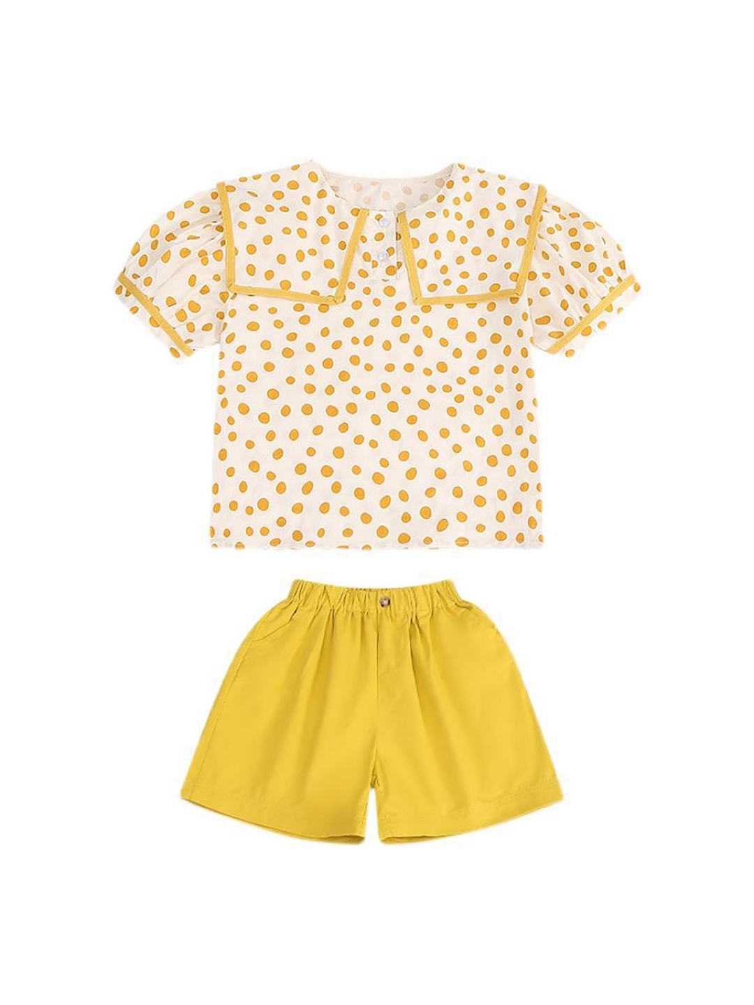 

StyleCast x Revolte Yellow Girls Printed Top With Shorts