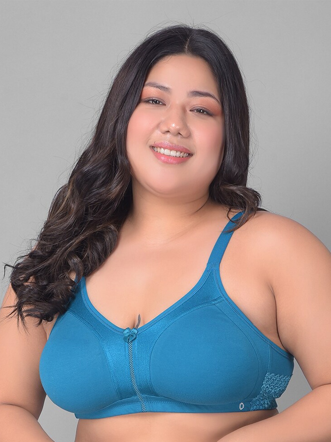 

Dollar Missy Plus Size Firm Support Cotton Everyday Bra- All Day Comfort, Blue