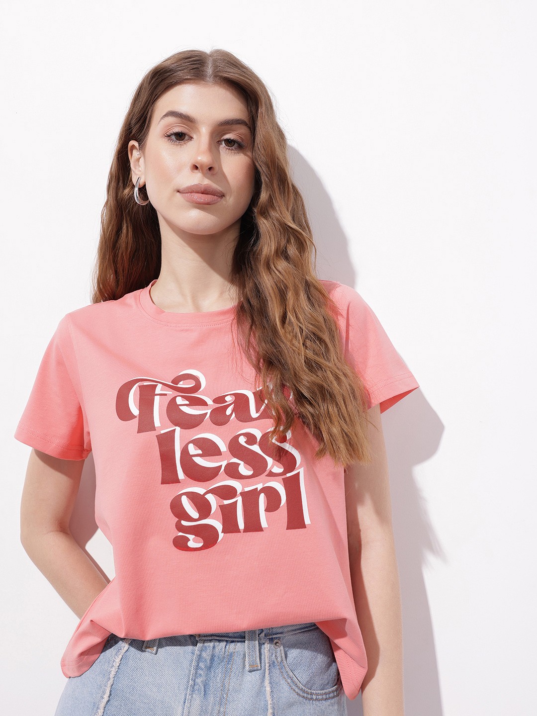 

DressBerry Slogan & Slay Print T-shirt, Pink
