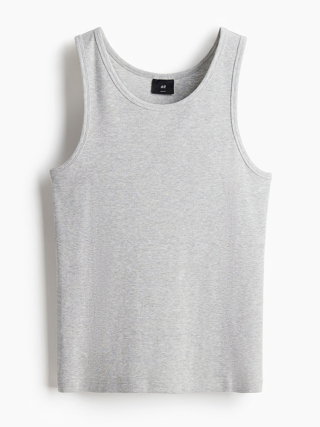 

H&M Slim Fit Ribbed Vest Top, Grey