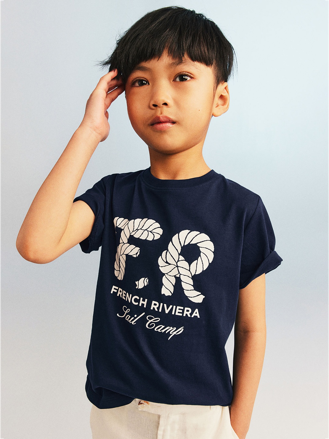 

H&M Boys Pure Cotton Printed T-shirt, Blue