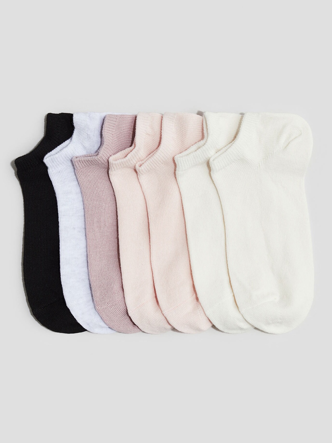 

H&M Girls 7-Pack Trainer Socks, Pink