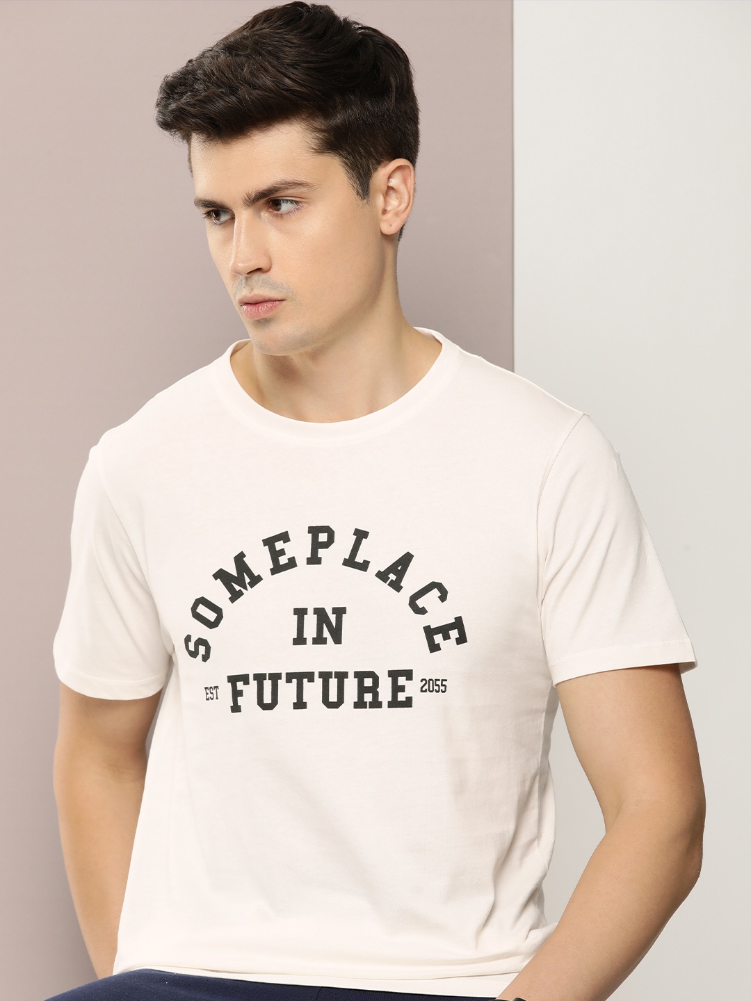 

Kook N Keech Men Typography Printed T-shirt, Off white