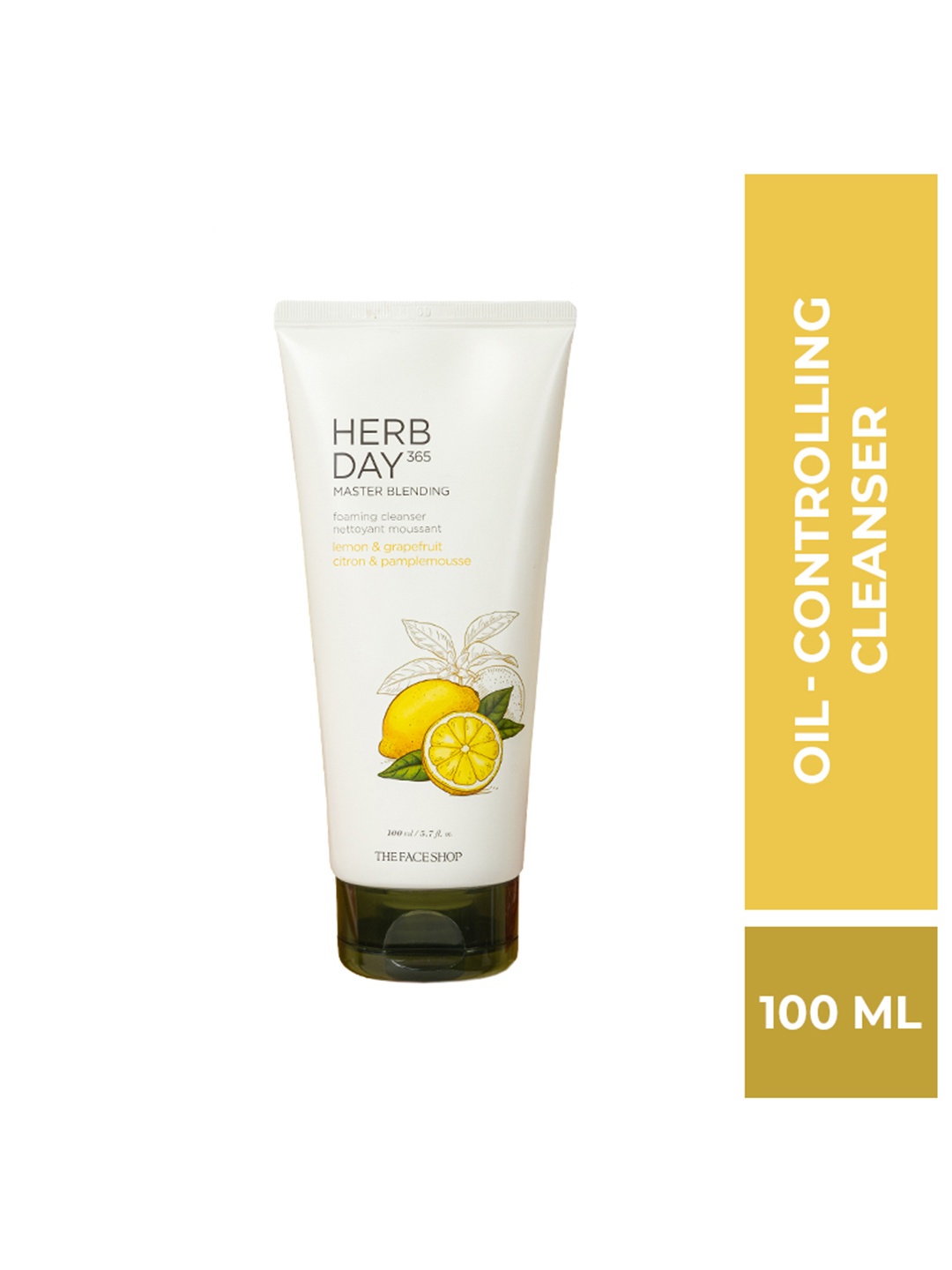 

The Face Shop 365 Foaming Cleanser- Lemon & Grapefruit-100ml, White