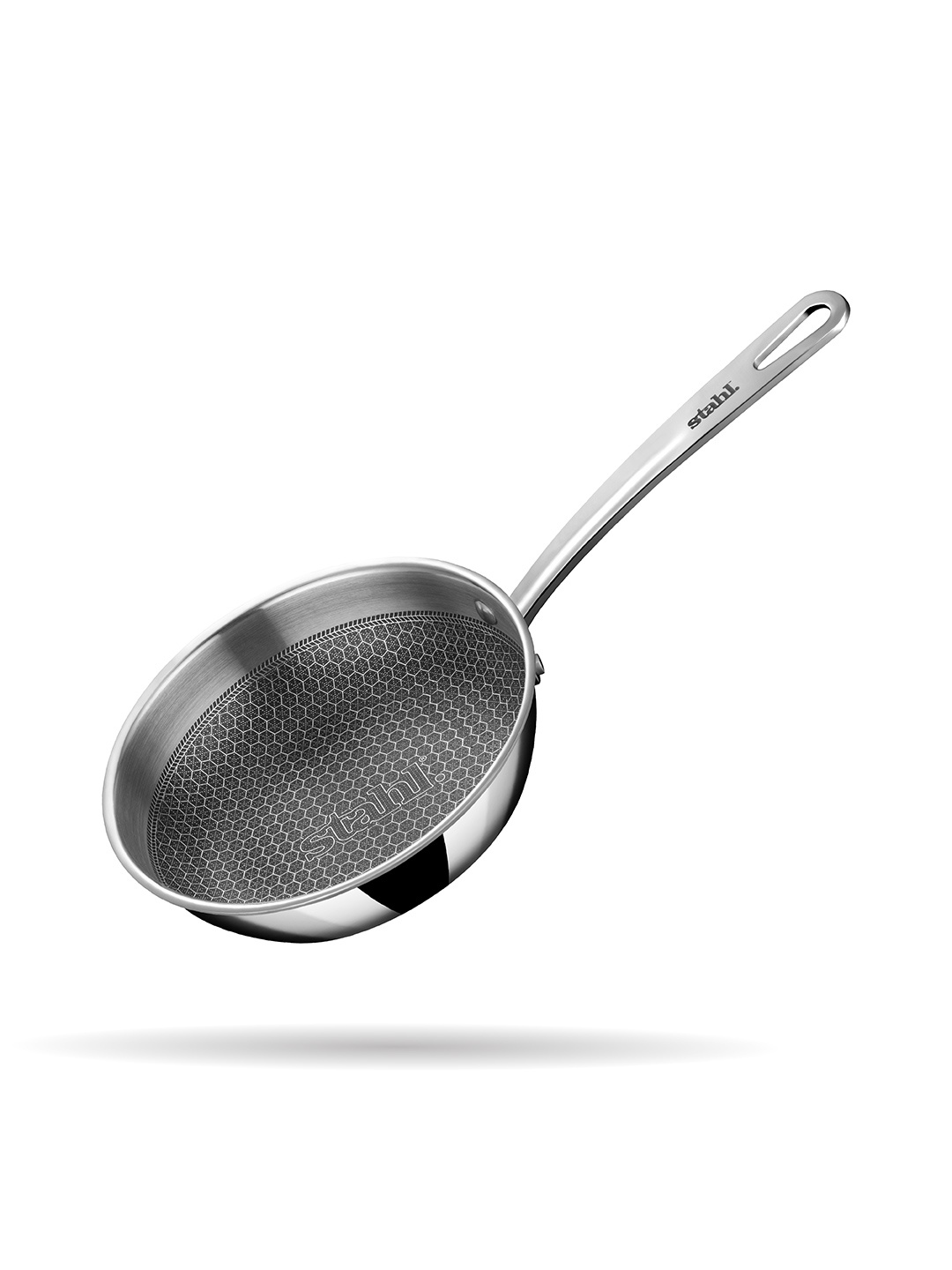 

Stahl Hybrid Black Tri-Ply Stainless Steel Induction Base Frying Pan, Silver