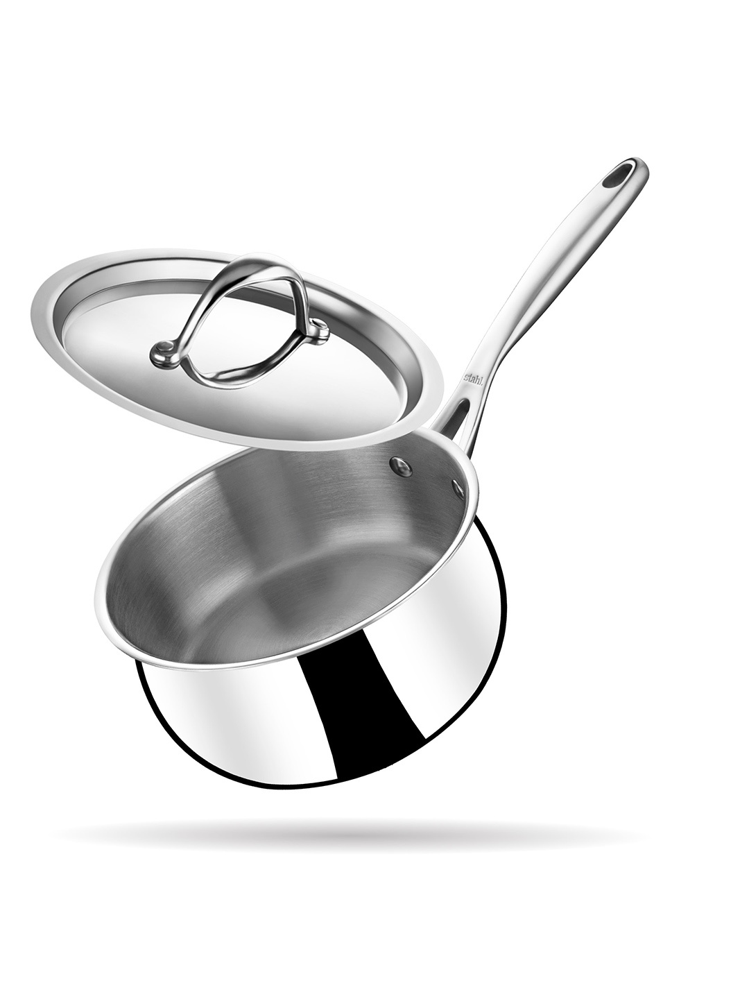 

Stahl Artisan Tri-Ply Stainless Steel Induction Base Cooking Casserole, Silver