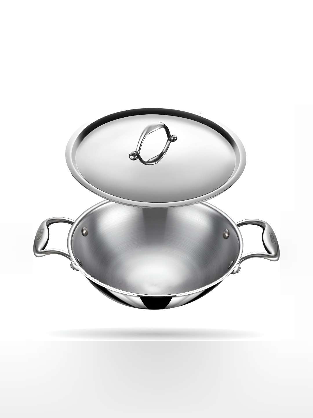 

Stahl Artisan Tri-Ply Stainless Steel Induction Base Kadhai, Silver