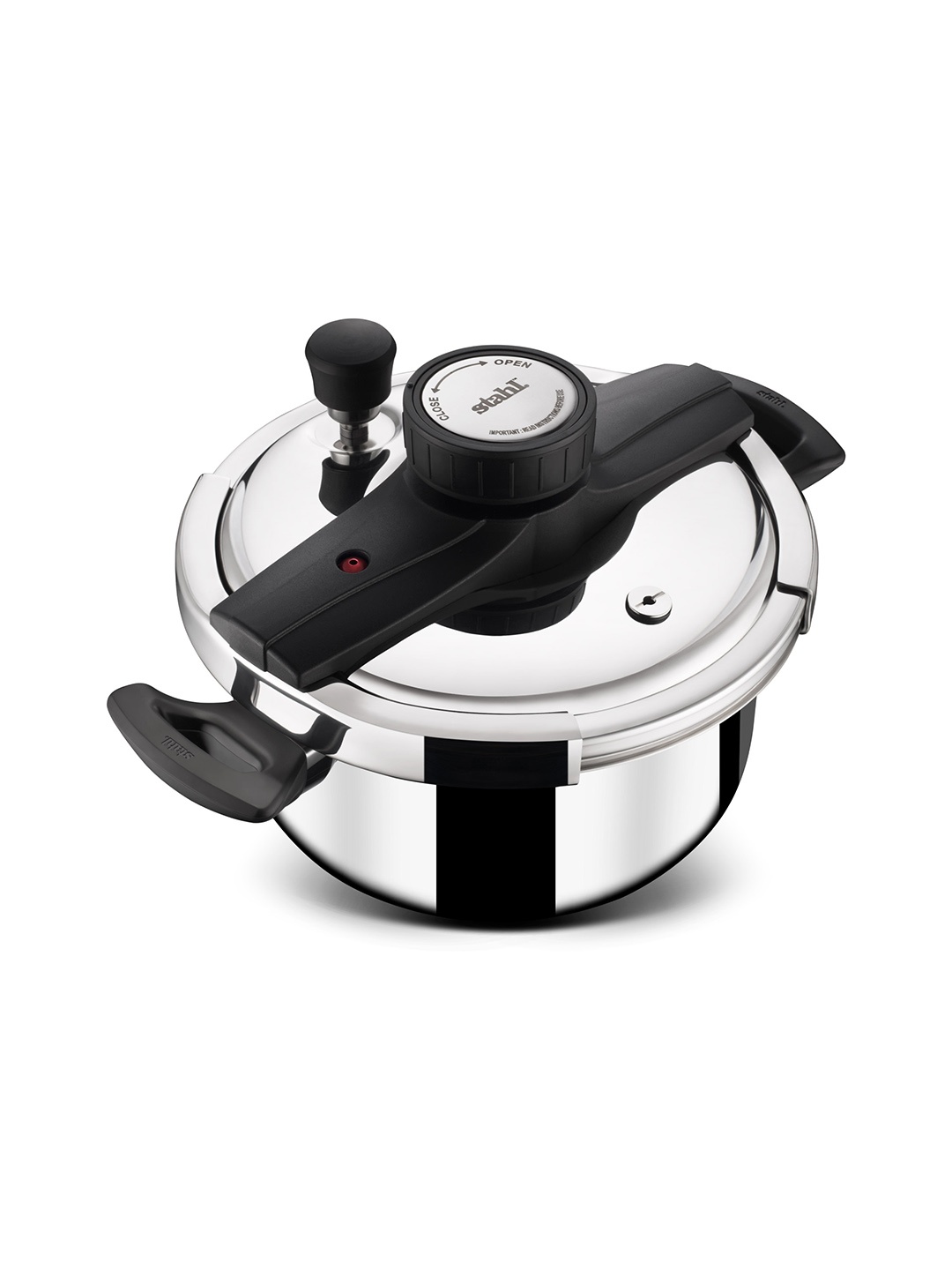 

Stahl Black Tri-Ply Stainless Steel Induction Base Pressure Versatil Cooker, Silver