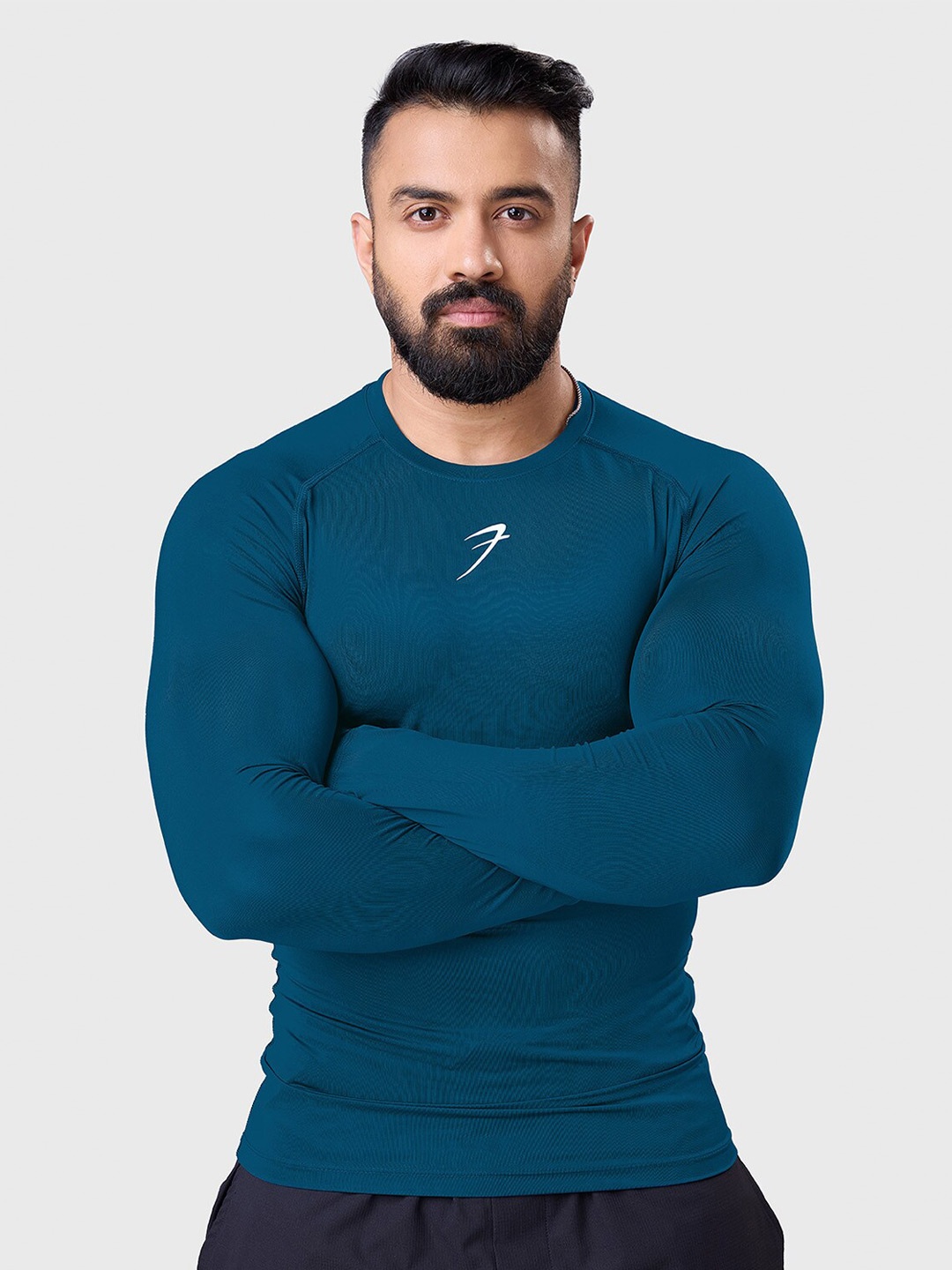 

FUAARK Striped Gym Compression T-shirt, Teal