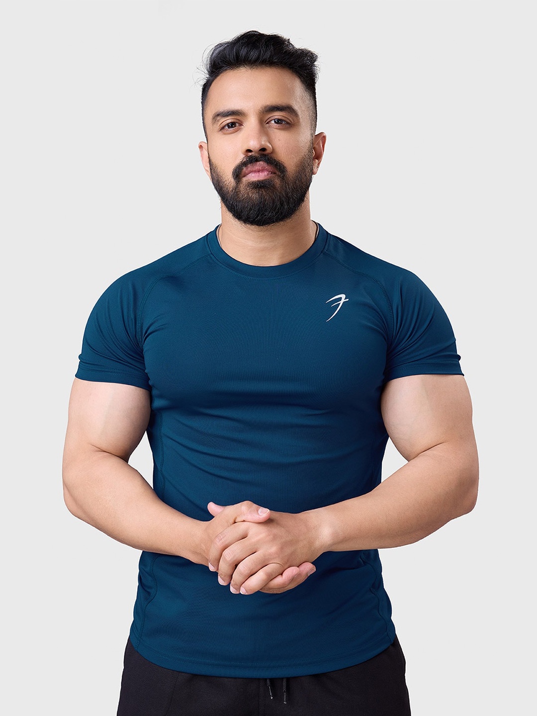 

FUAARK Dri-FIT Round Neck Short Sleeves Slim Fit T-shirt, Teal