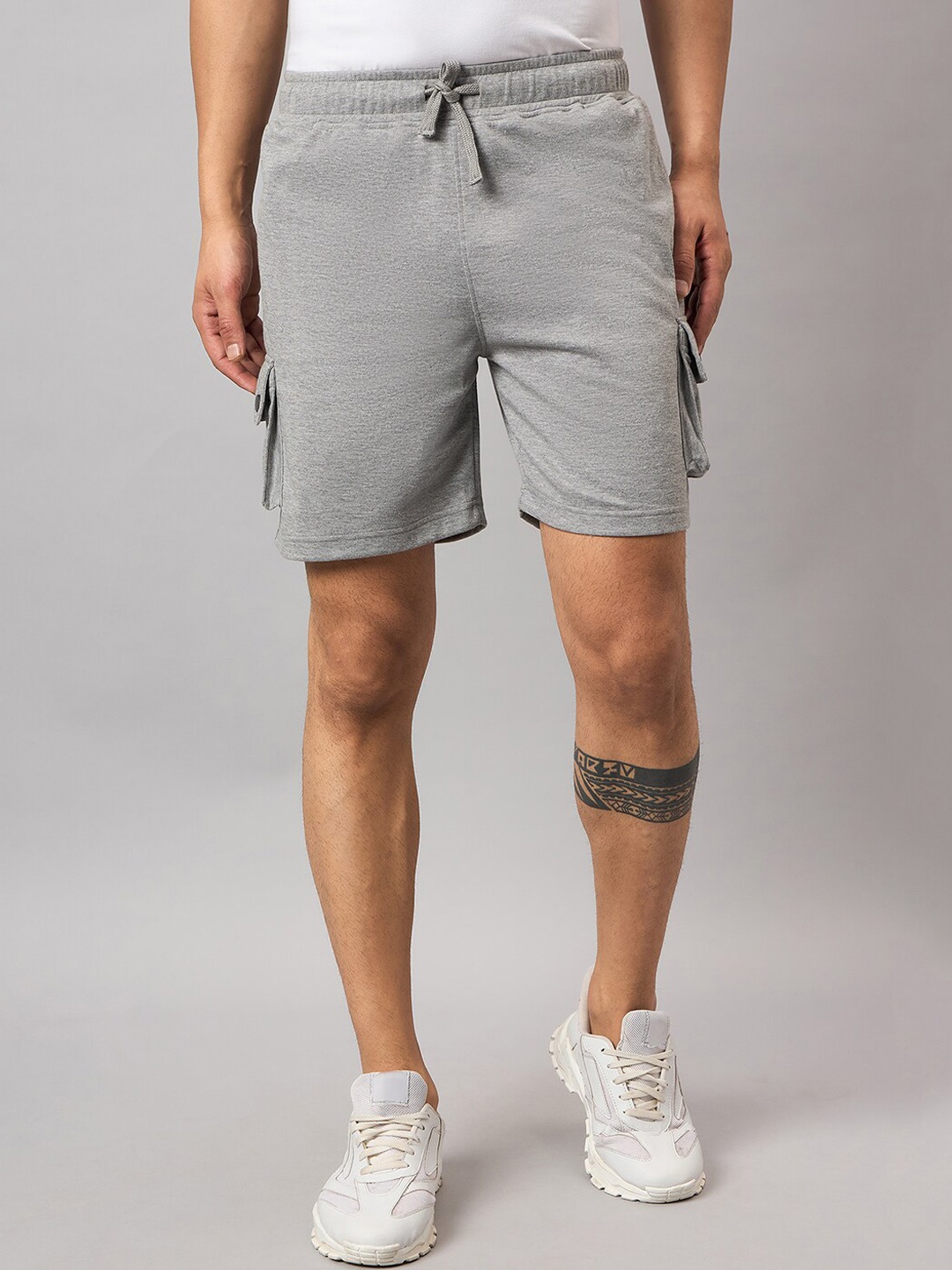 Club York Men Mid-Rise Cargo Shorts, Grey