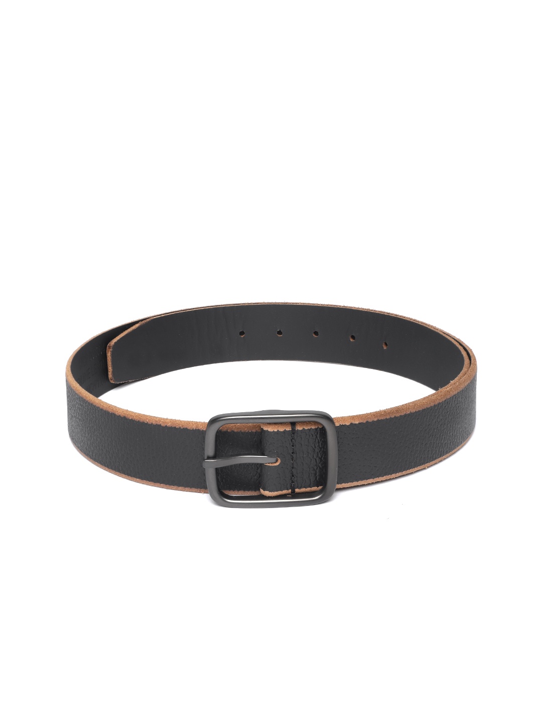 

Woodland Men Textured Leather Belt, Black