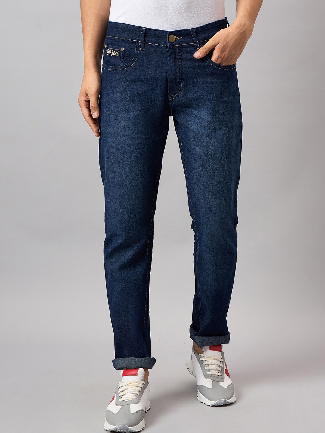 

Club York Men Slim Fit Clean Look Heavy Fade Jeans, Blue