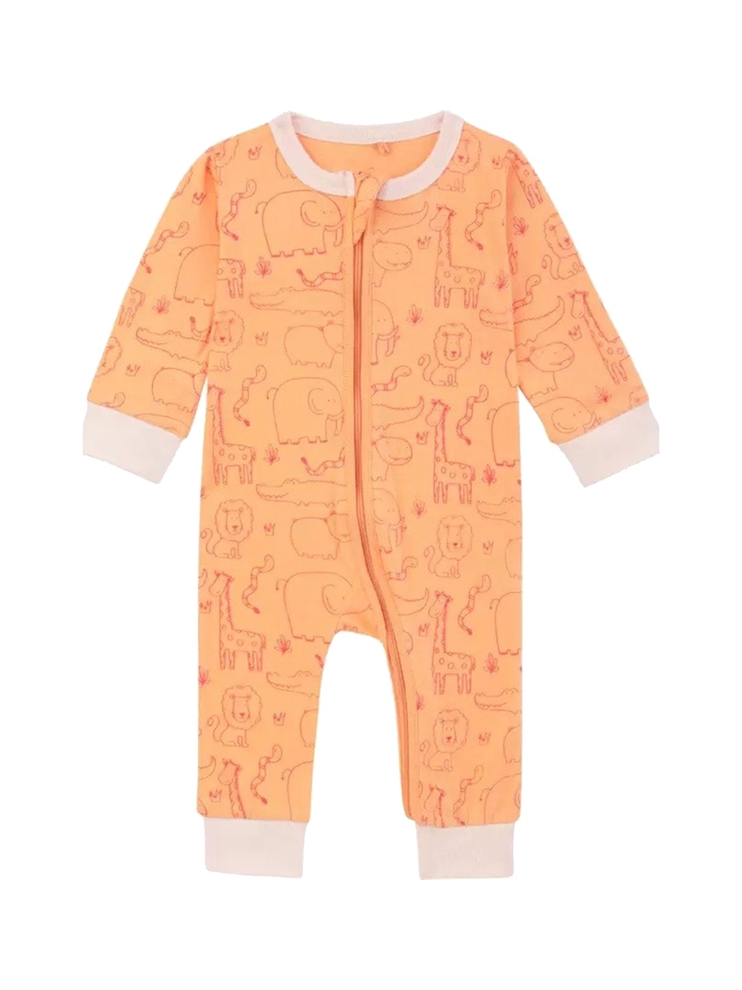 

BAESD Infants Printed Pure Cotton Rompers, Orange