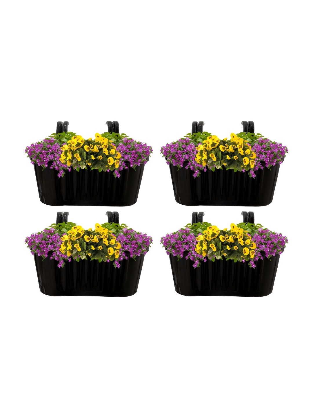 

Garden Deco 4 Pieces Brown Double Hook Hanging Pot Planters