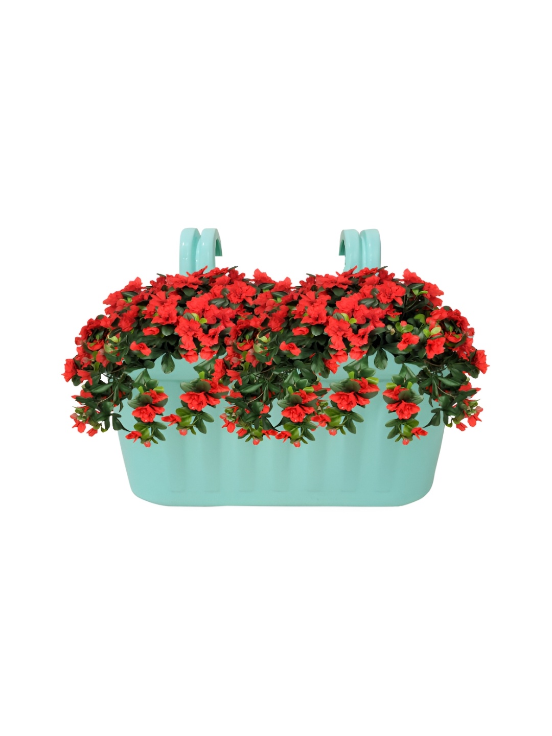 

Garden Deco Turquoise Blue Textured Double Hook Hanging Pots