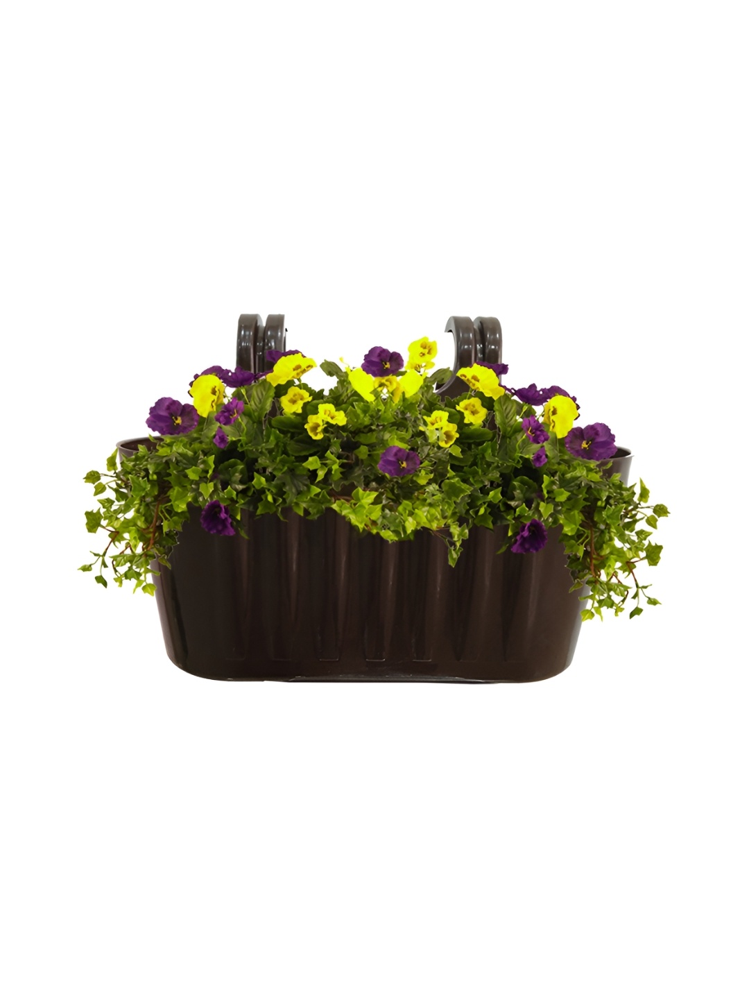 

Garden Deco Coffee-Brown Plastic Double Hook Hanging Pot Planter